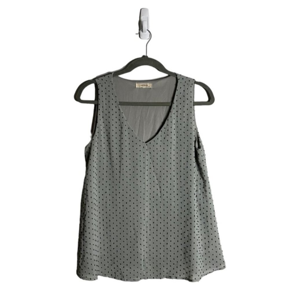 Laffaire Women's Blue Polka Dot Sleeveless Top